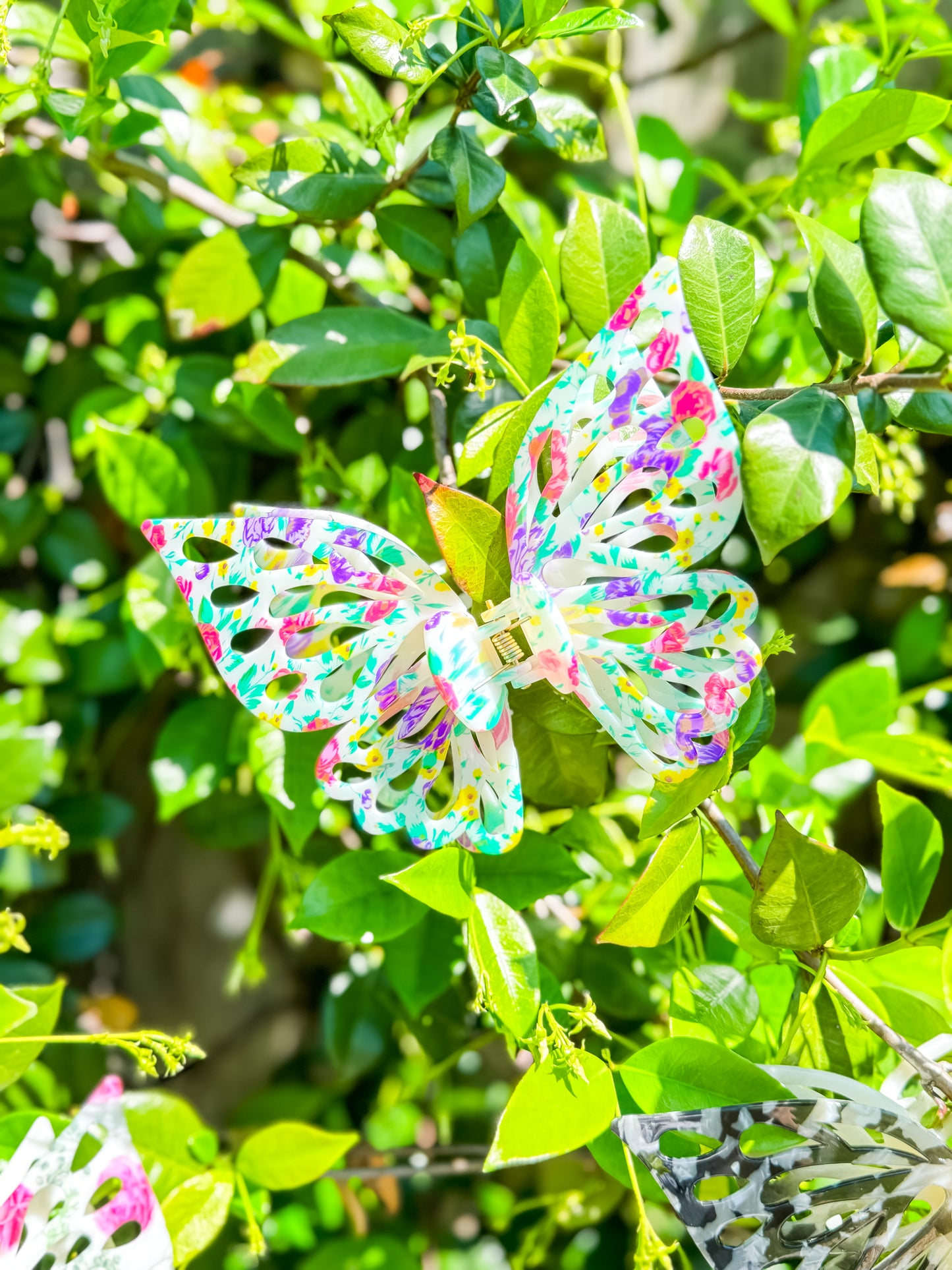 Neon Garden Jumbo Butterfly Claw Clip