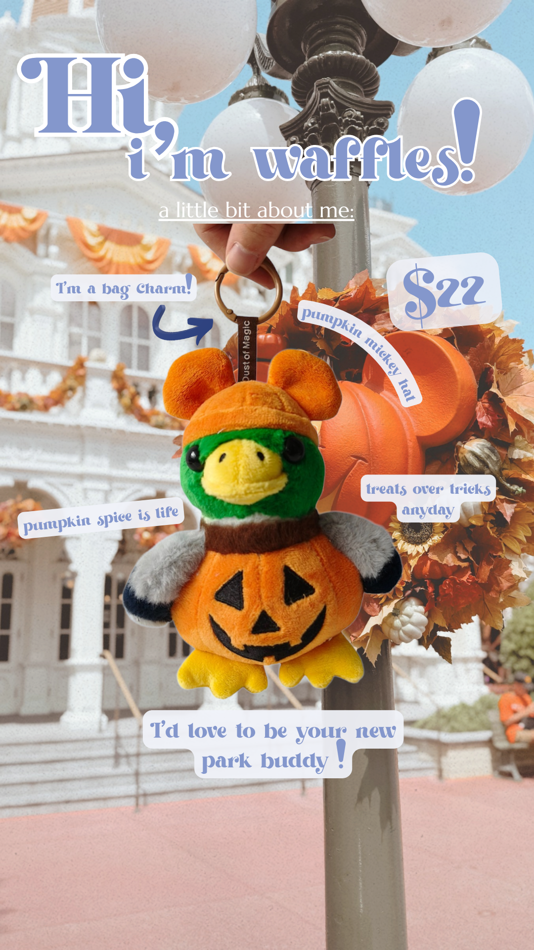 Waffles - The Pumpkin Duck Bag Charm