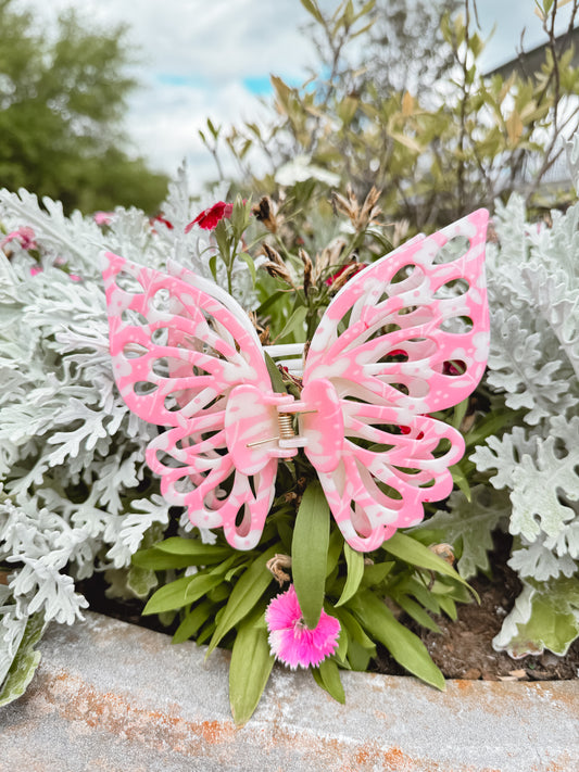 Pink Poppy Jumbo Butterfly Claw Clip